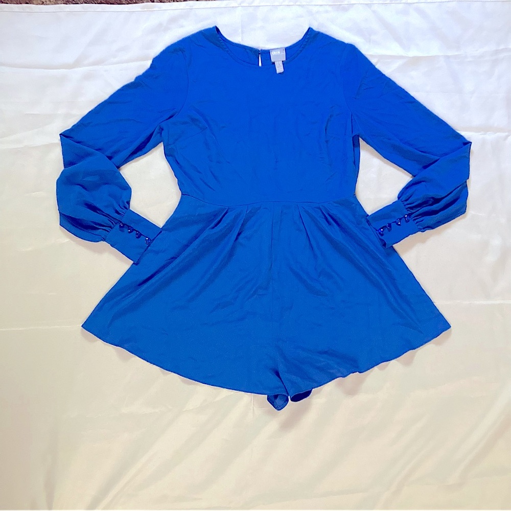 ASOS royal blue long sleeve romper size 8 made in Romania